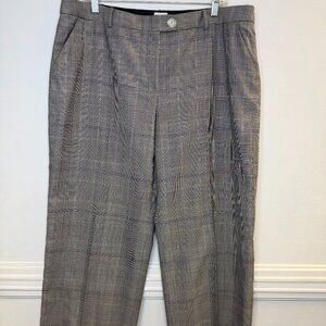 Armani Collezioni VTG Y2K Men's Italian Silk Wool Blend Glen Plaid Dress Pants